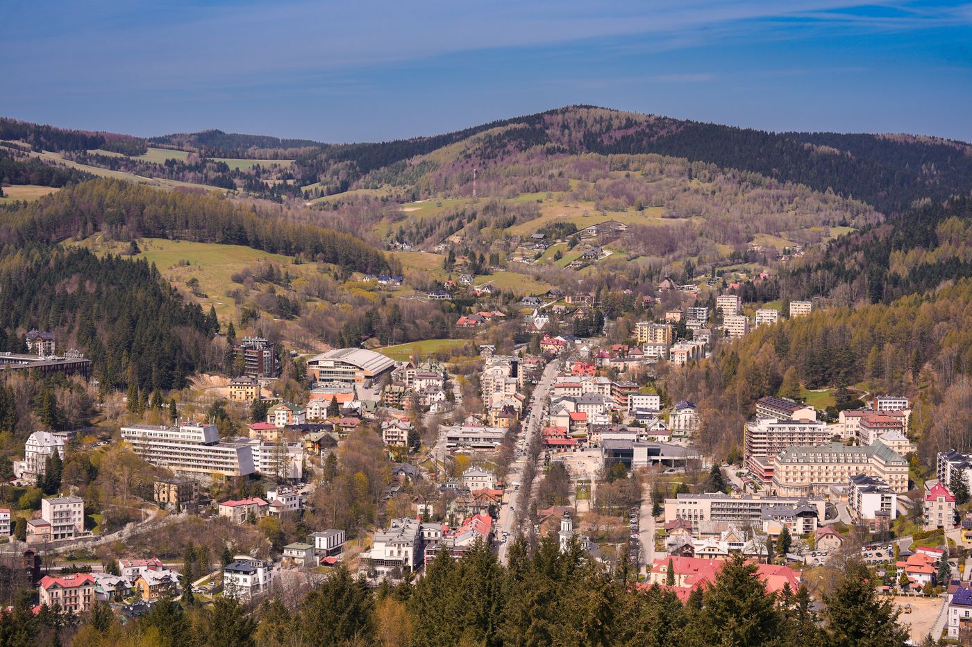 Panorama Krynicy-Zdroju z Góry Parkowej